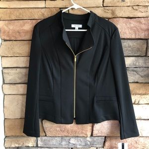 Nine West black stretch full zip blazer jacket NWT